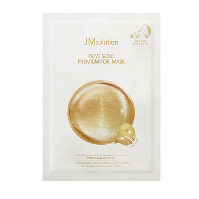 JM SOLUTION PRIME GOLD PREMIUM FOIL MASK 1PCS - Тришарова зволожуюча маска з колоїдним золотом JMS071 фото